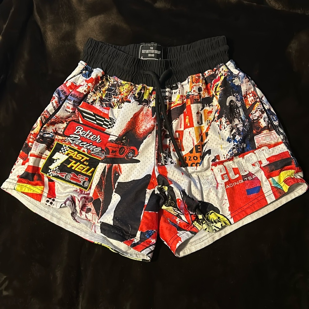 Mesh Graphic Shorts